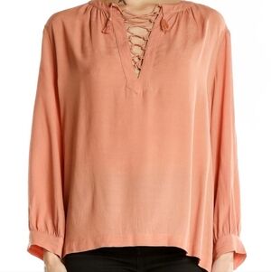 Madewell Medium Lace-Up Peasant Top